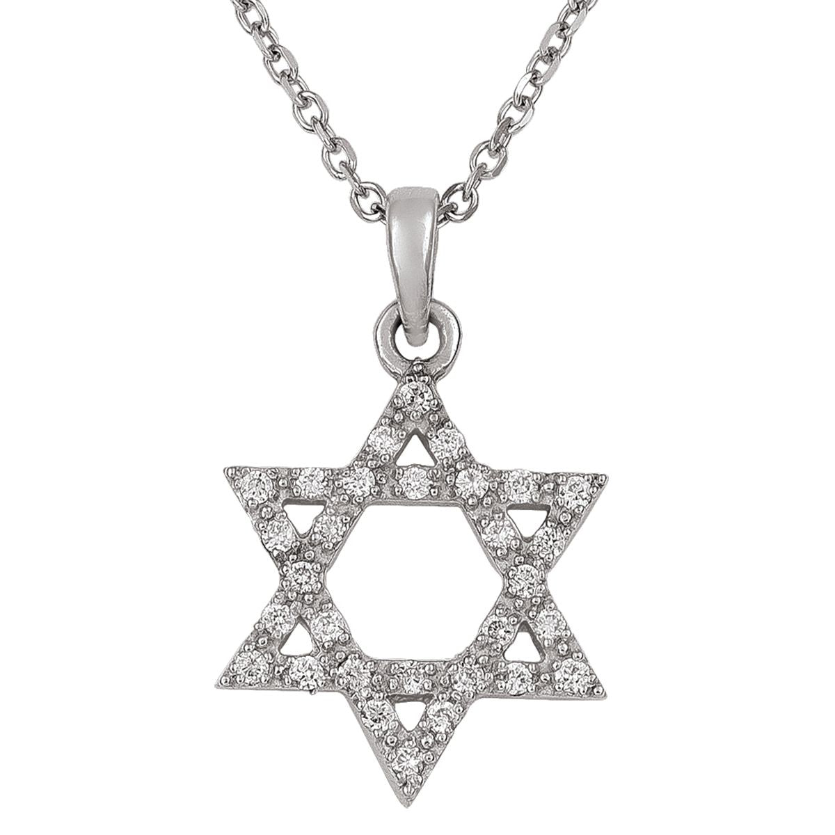 14kt White Gold Star of David