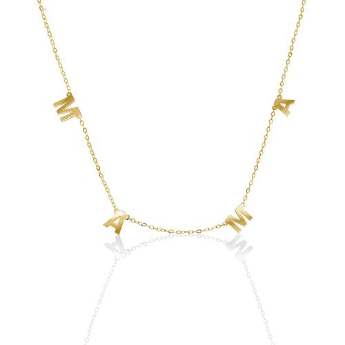 Sterling Silver MAMA Letter Necklace