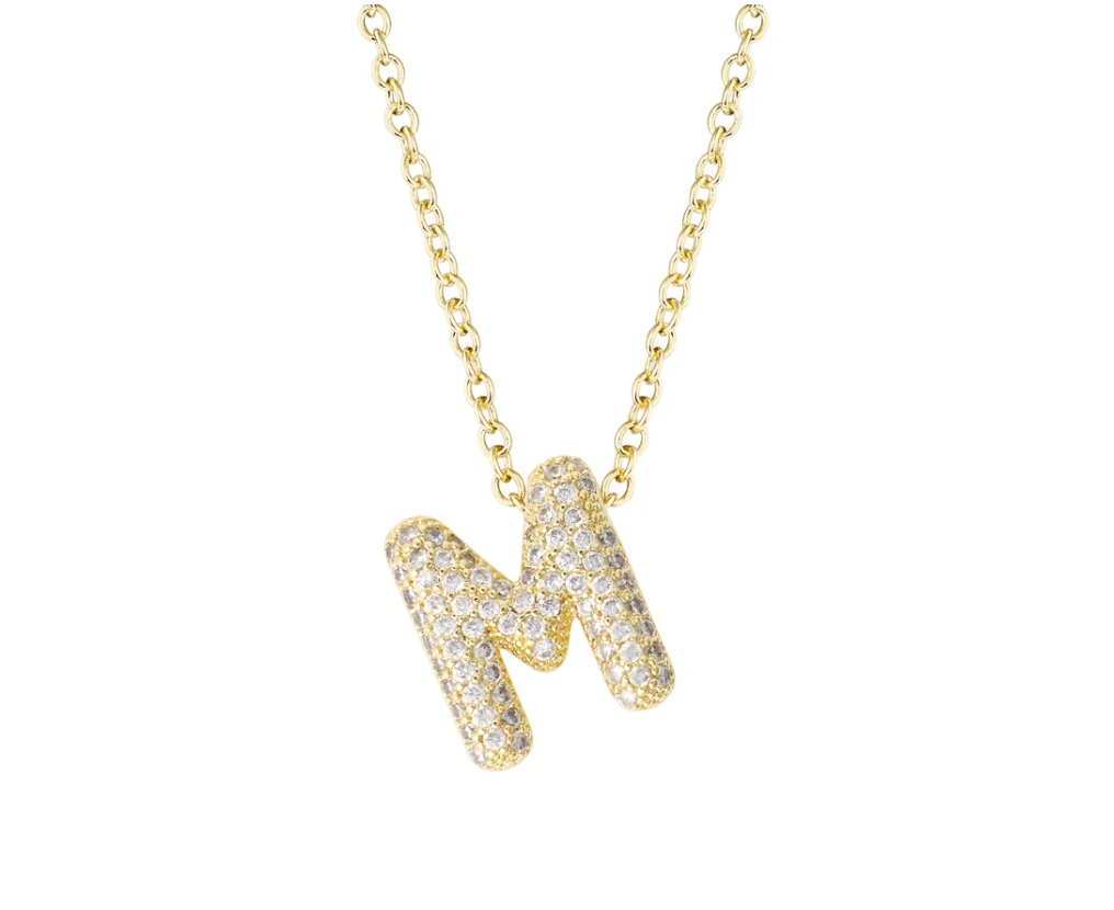 Pavé Bubble Letter Necklace