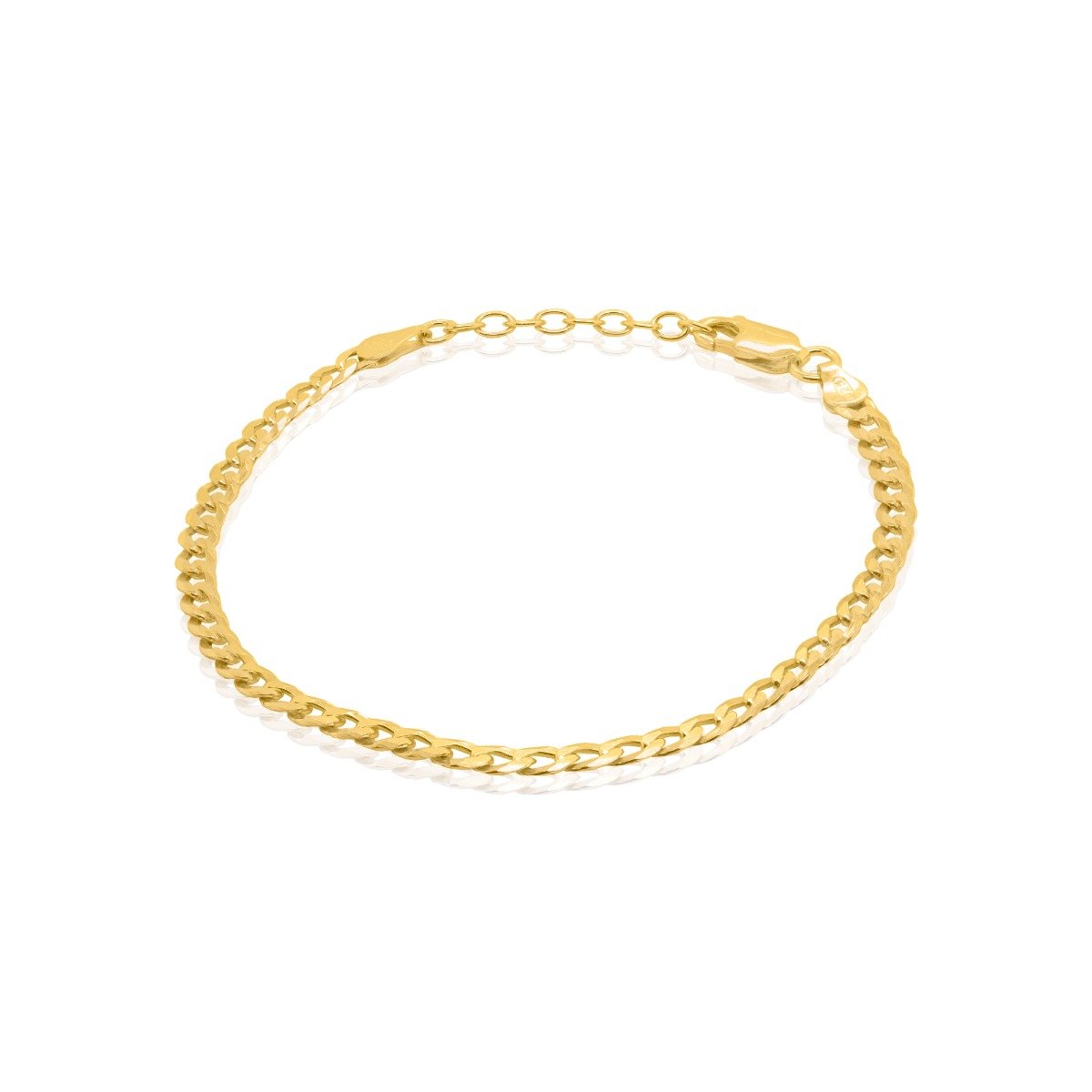 Gold Vermeil Flat Curb Chain Bracelet