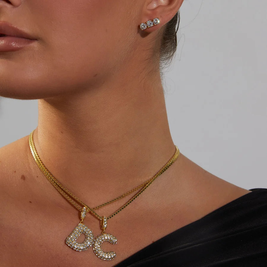 Pavé Bubble Letter Pendant