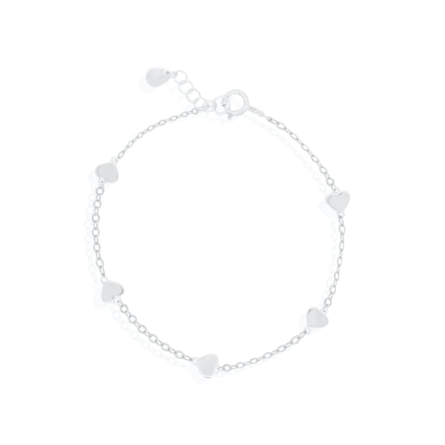 Sterling Silver Heart by the Yard Bracelet