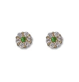 14kt Yellow Cluster Birthstone Earrings