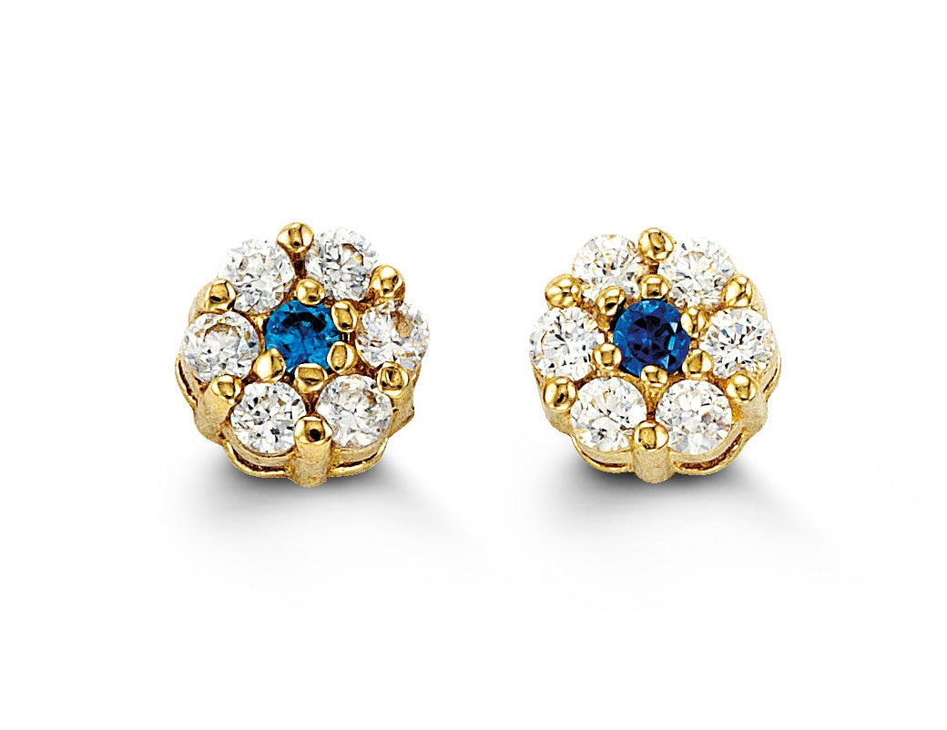 14kt Yellow Cluster Birthstone Earrings
