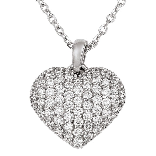 14kt Small Diamond Puff Necklace