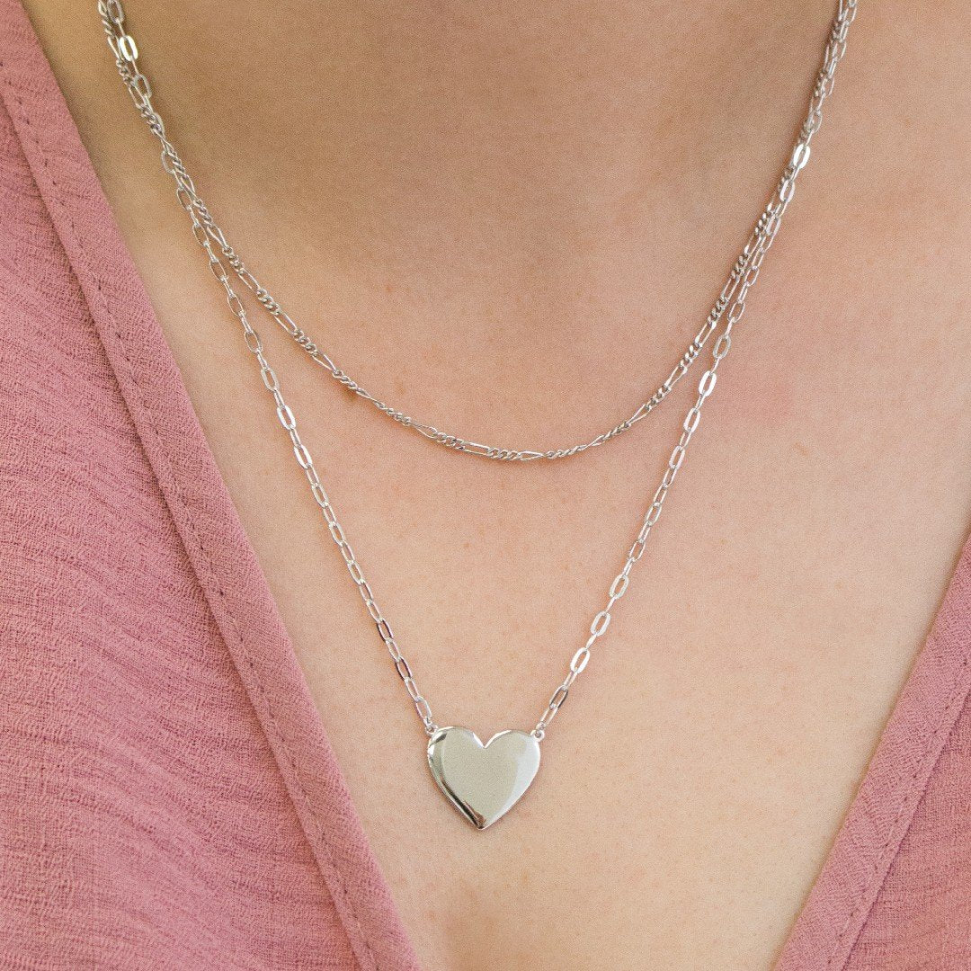 Sterling Silver Heart of Gold Necklace