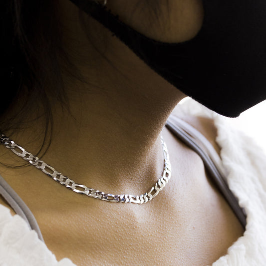 Sterling Silver Figaro Choker