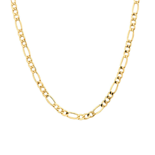 Sterling Silver Gold Vermeil Flat Figaro Chain 5.8mm