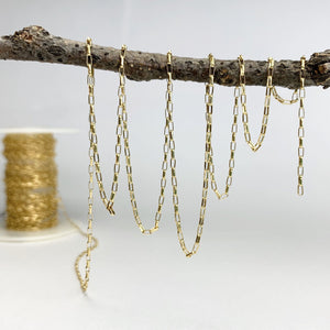 14KT Gold Filled Paperclip Rectangle Chain