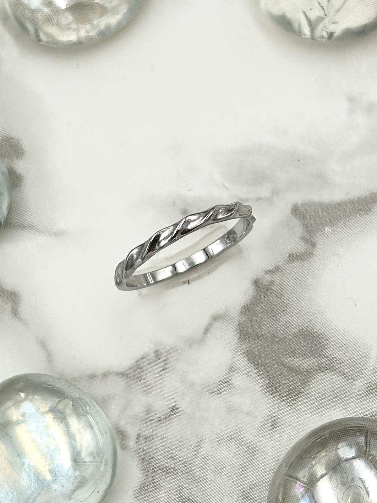 Minimalist Wave Silver Band