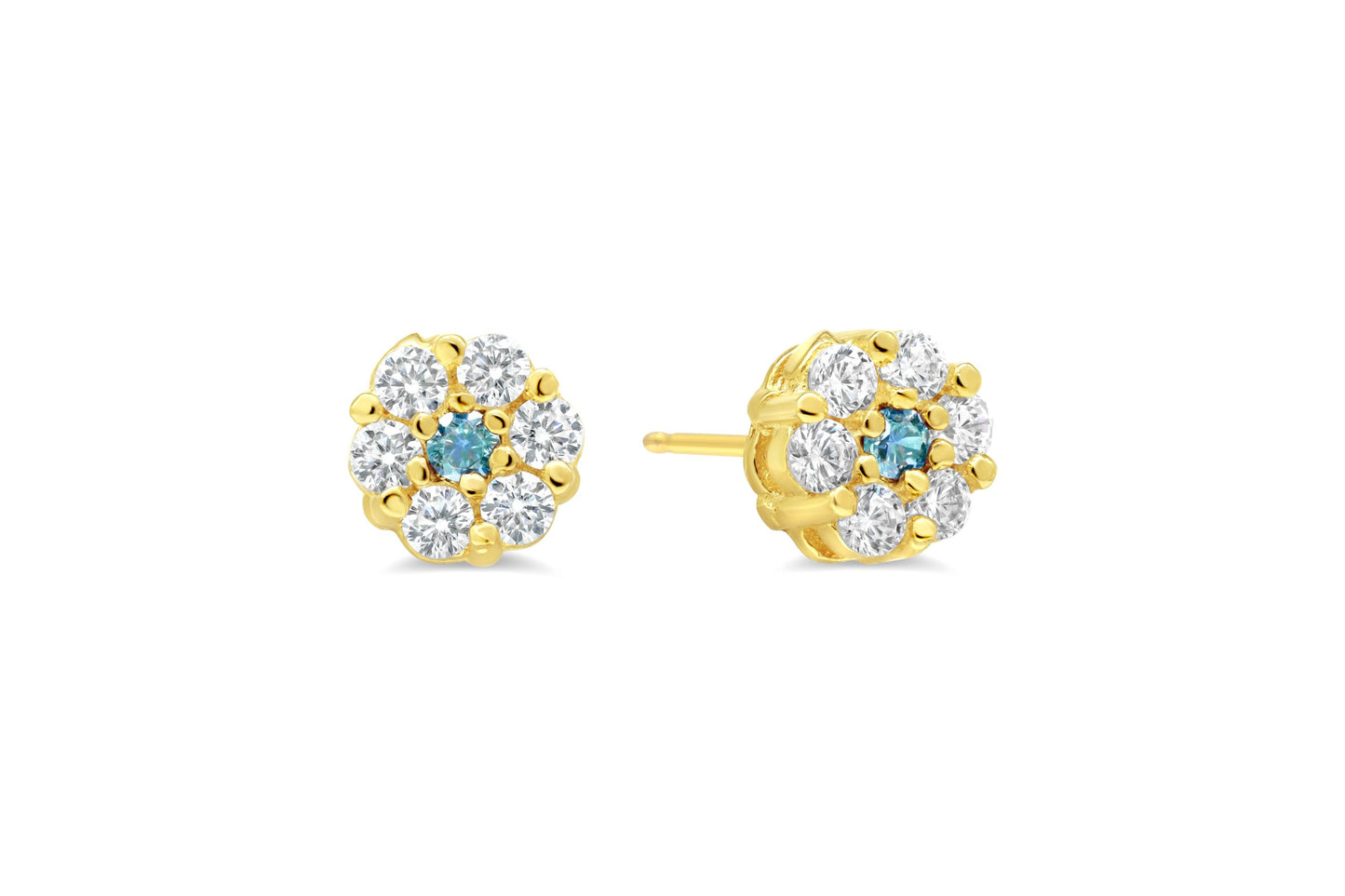 14kt Yellow Cluster Birthstone Earrings