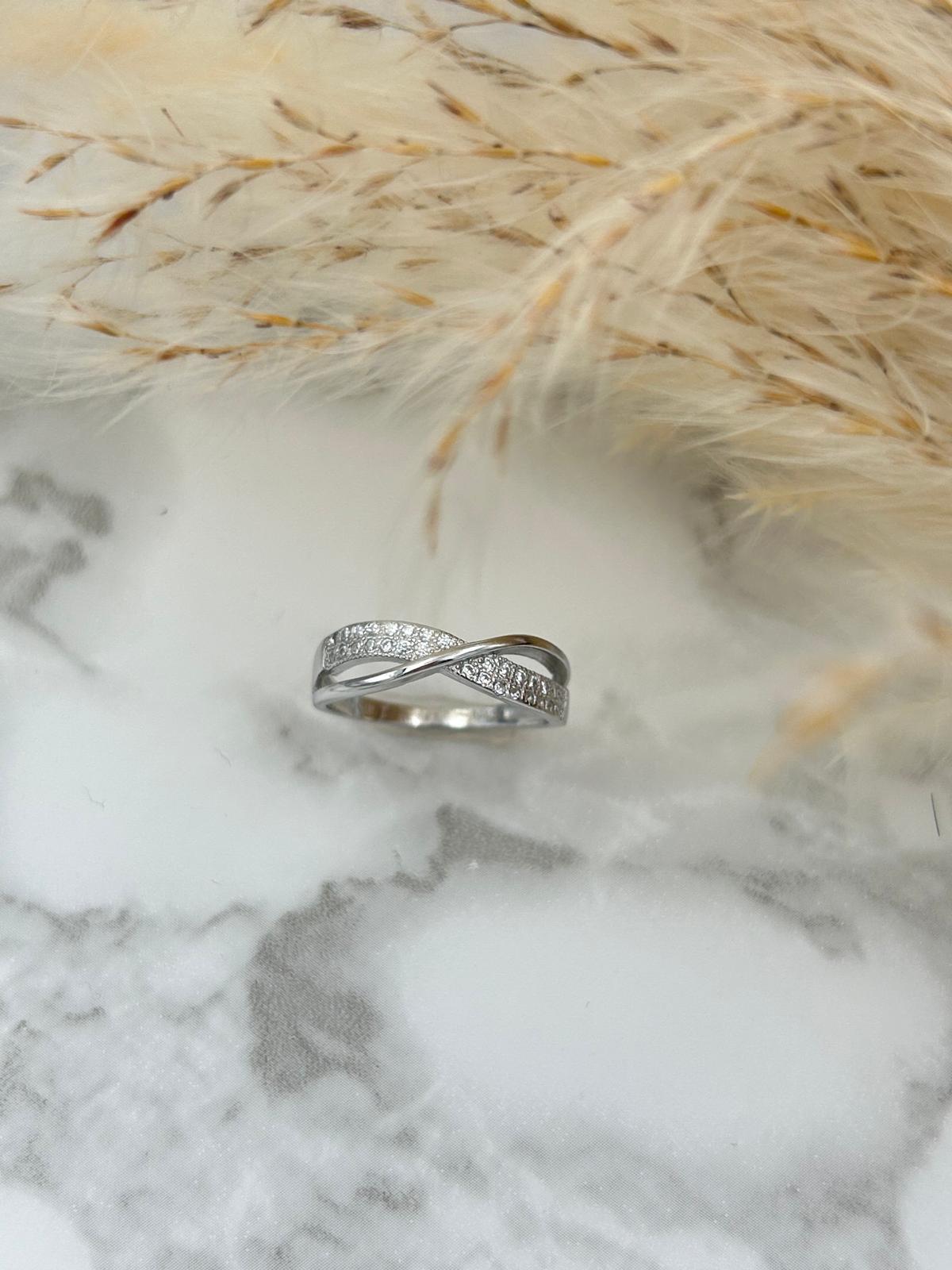 Infinity Crossover Pavé Ring – C’est la vie Jewellery
