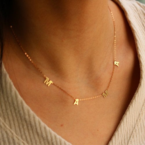 10kt Solid Gold Mama Necklace
