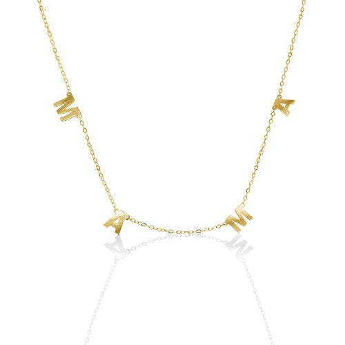 10kt Solid Gold Mama Necklace