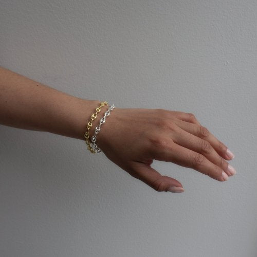Sterling Silver Hollow Puffed Gucci Chain