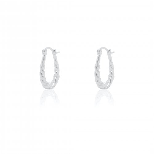 Sterling Silver Twisted Rope Huggies Earrings
