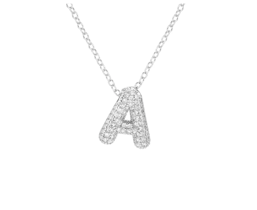 Pavé Bubble Letter Necklace
