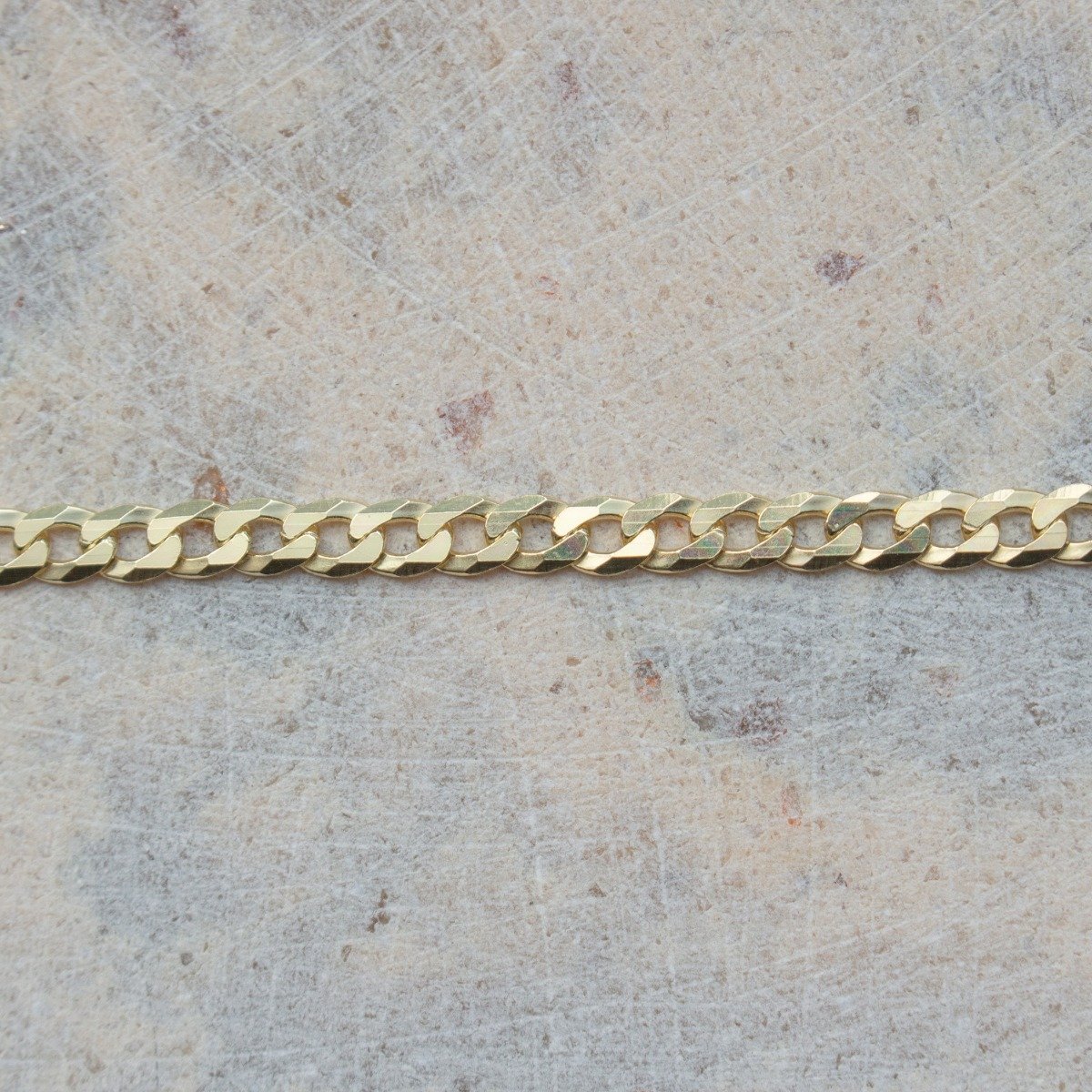Gold Vermeil Flat Curb Chain Bracelet