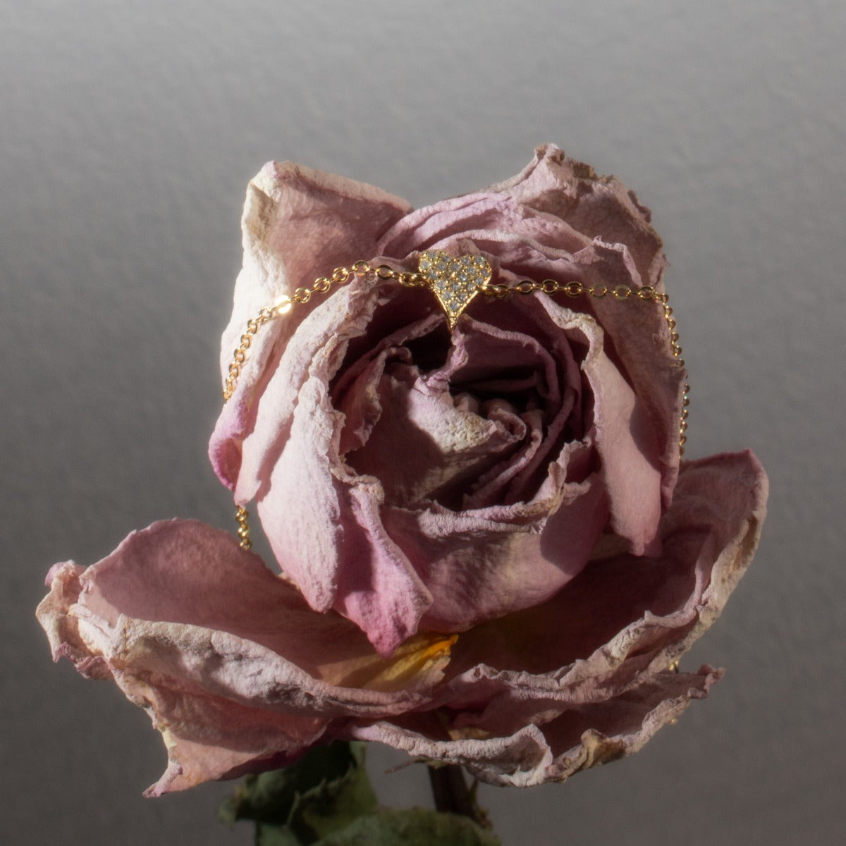 Sterling Silver CZ Pave Mini Heart Bracelet