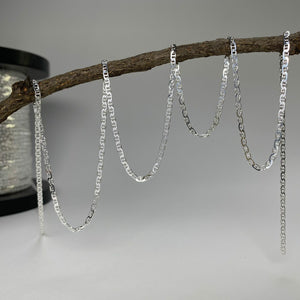 Sterling Silver Half Flat Mariner Chain