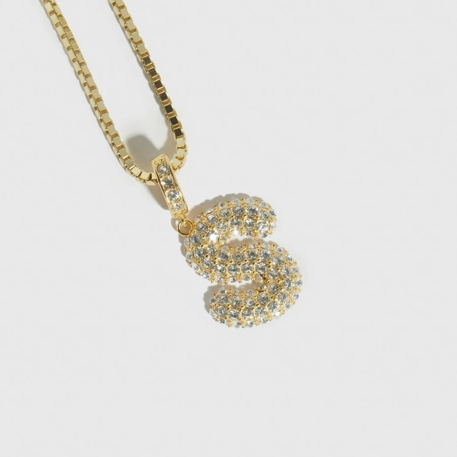 Pavé Bubble Letter Pendant