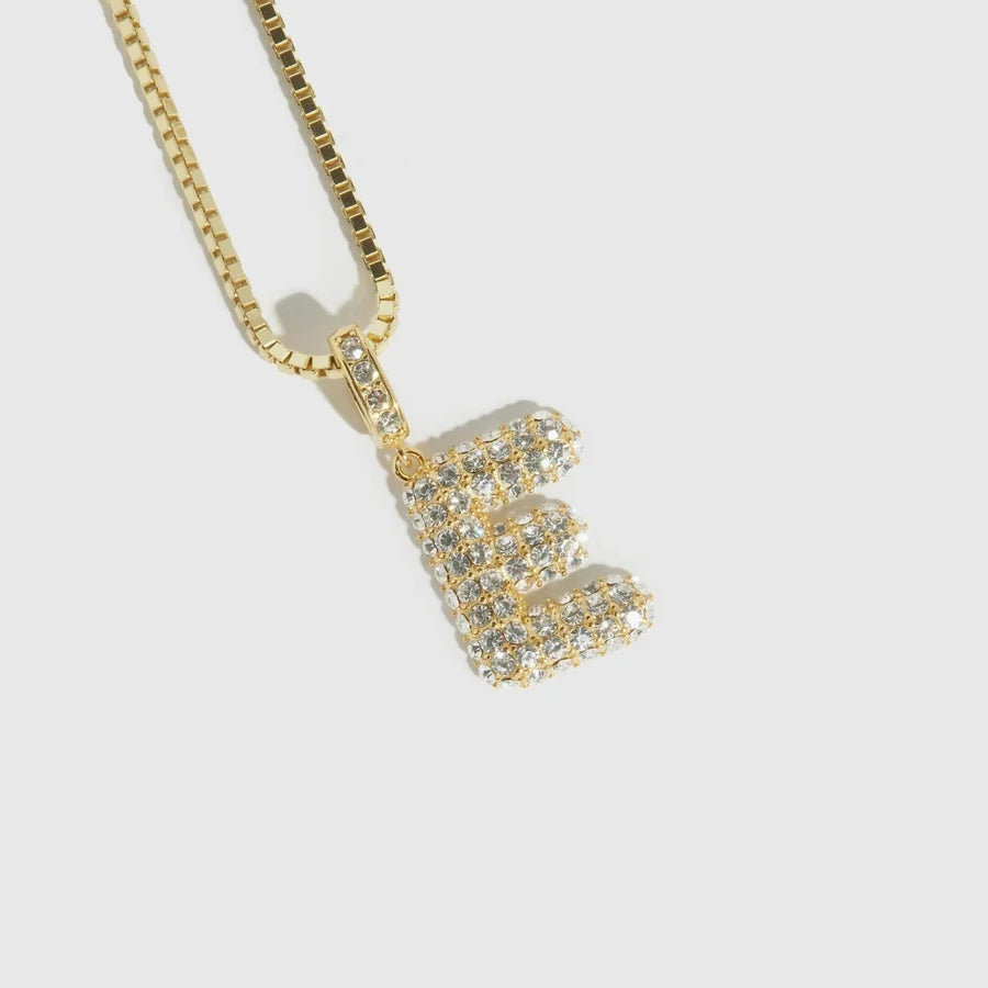 Pavé Bubble Letter Pendant