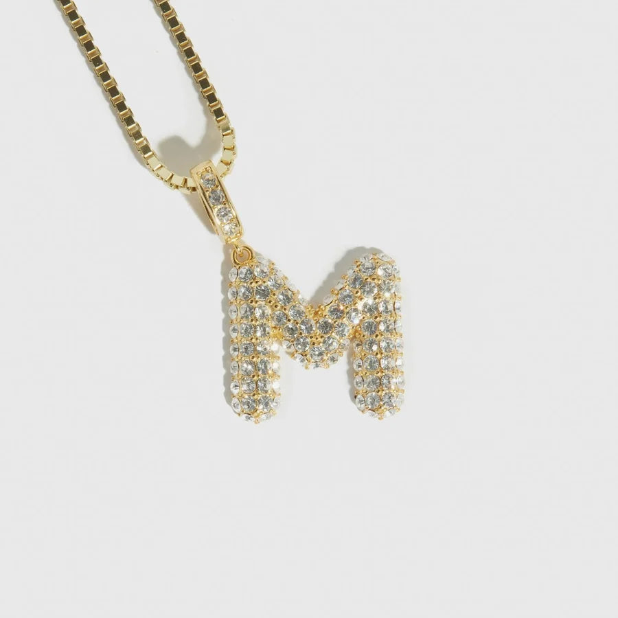 Pavé Bubble Letter Pendant