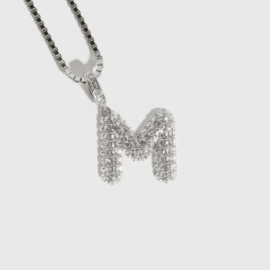Pavé Bubble Letter Pendant