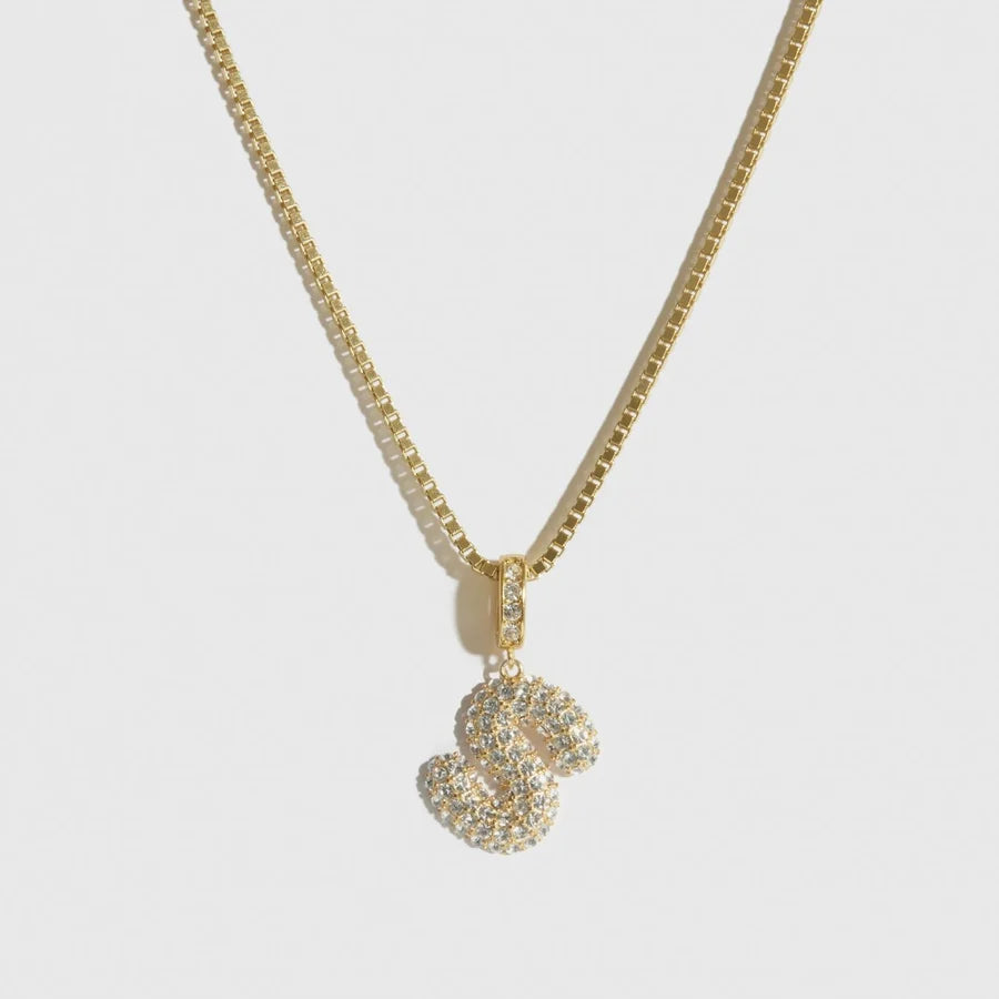 Pavé Bubble Letter Pendant