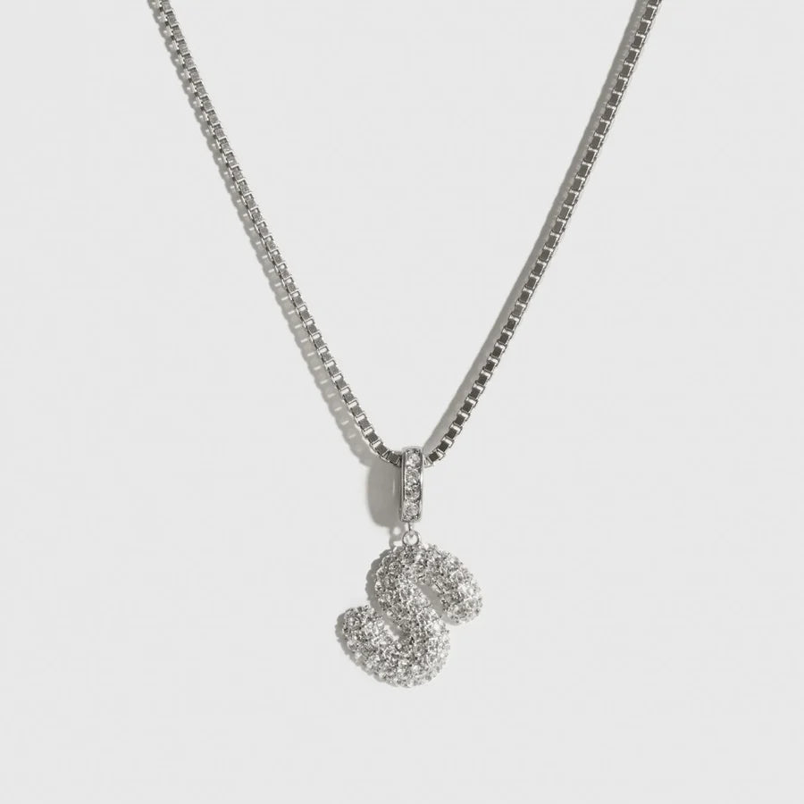 Pavé Bubble Letter Pendant