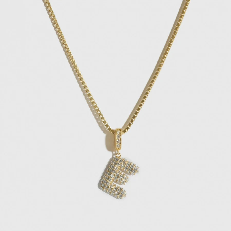 Pavé Bubble Letter Pendant