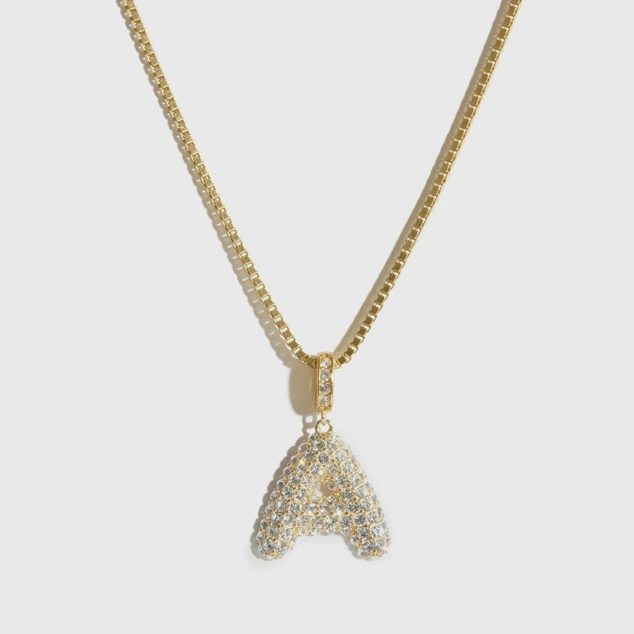 Pavé Bubble Letter Pendant