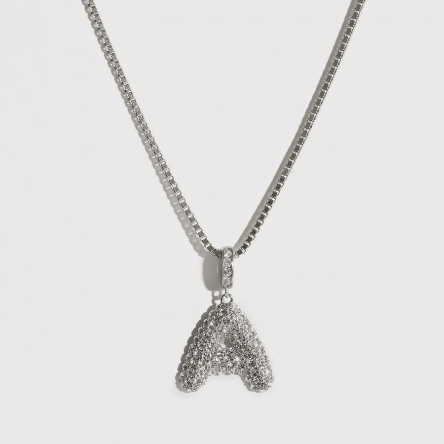 Pavé Bubble Letter Pendant