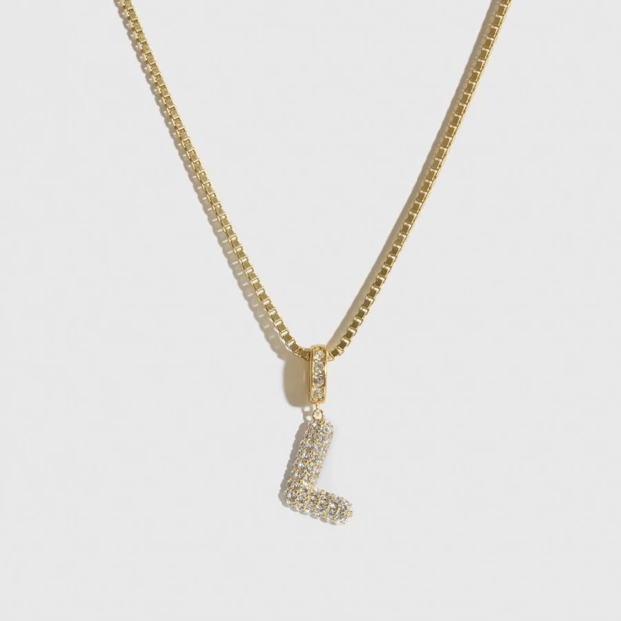 Pavé Bubble Letter Pendant