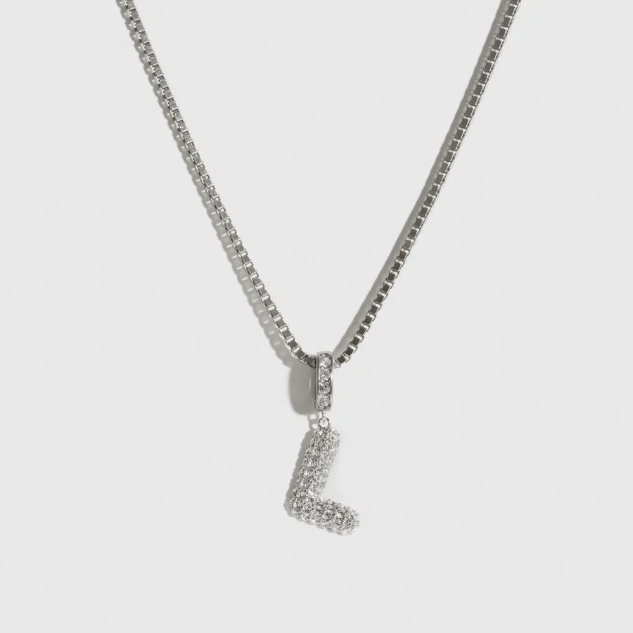 Pavé Bubble Letter Pendant