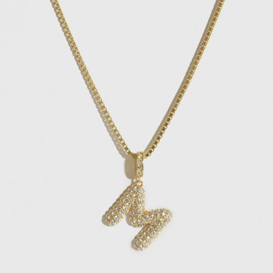 Pavé Bubble Letter Pendant