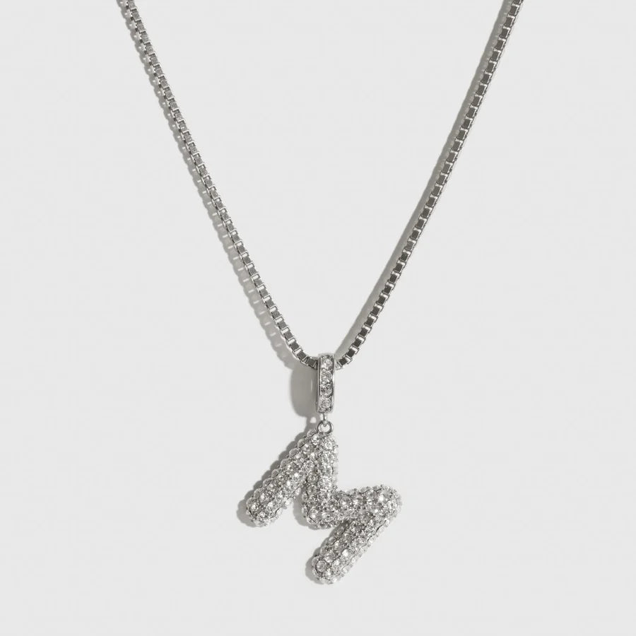 Pavé Bubble Letter Pendant