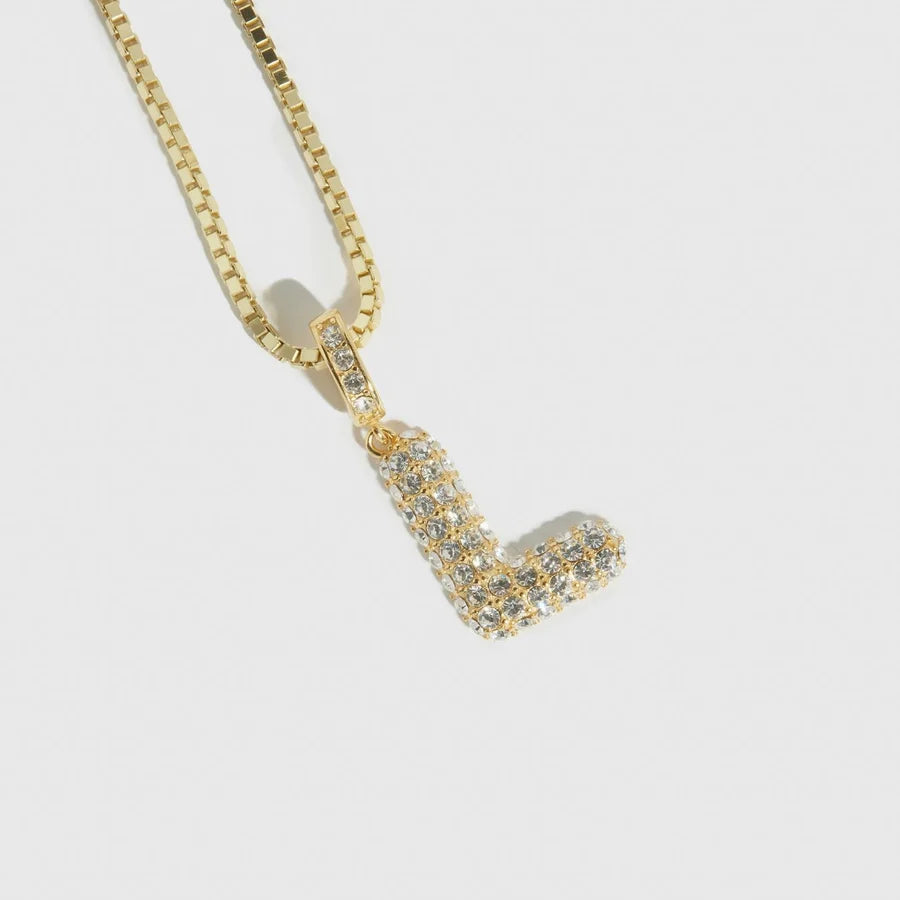 Pavé Bubble Letter Pendant