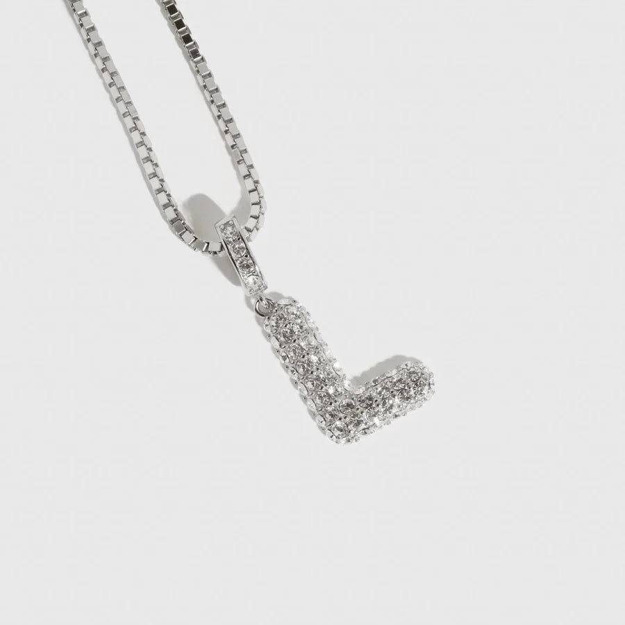 Pavé Bubble Letter Pendant