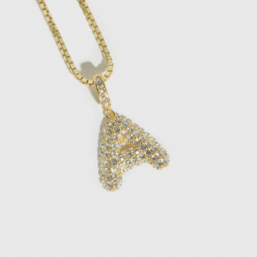 Pavé Bubble Letter Pendant