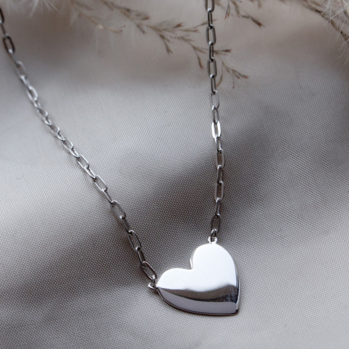 Sterling Silver Heart of Gold Necklace