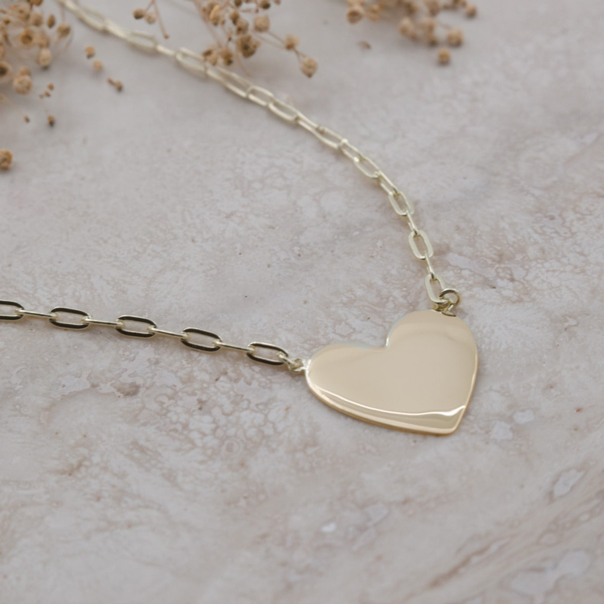 Sterling Silver Heart of Gold Necklace