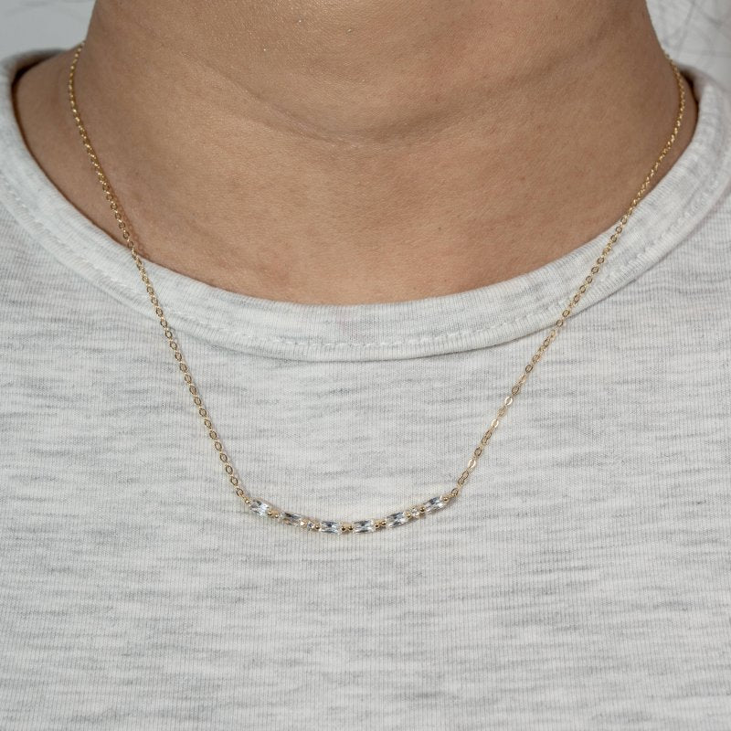 Sterling Silver CZ Morse Code MAMA Necklace