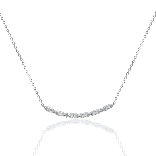 Sterling Silver CZ Morse Code MAMA Necklace