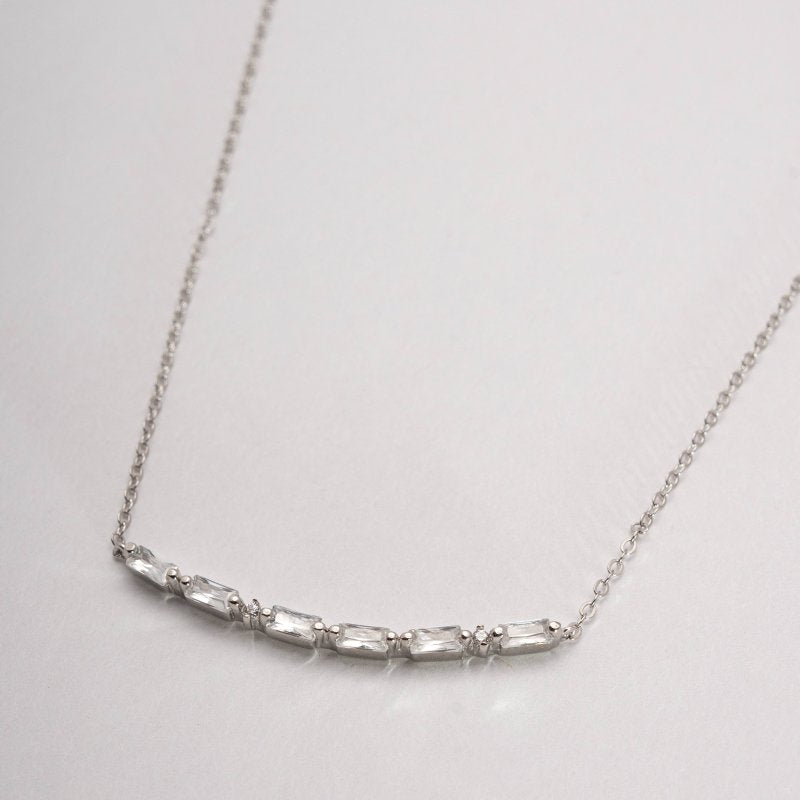 Sterling Silver CZ Morse Code MAMA Necklace