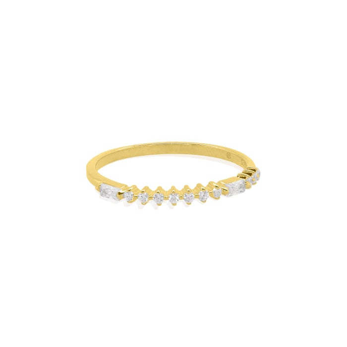Sterling Silver Gold Vermeil CZ Morse Code BESTIE Ring