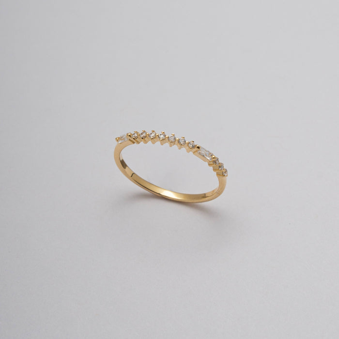 Sterling Silver Gold Vermeil CZ Morse Code BESTIE Ring