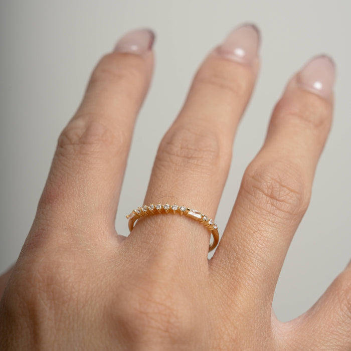 Sterling Silver Gold Vermeil CZ Morse Code BESTIE Ring