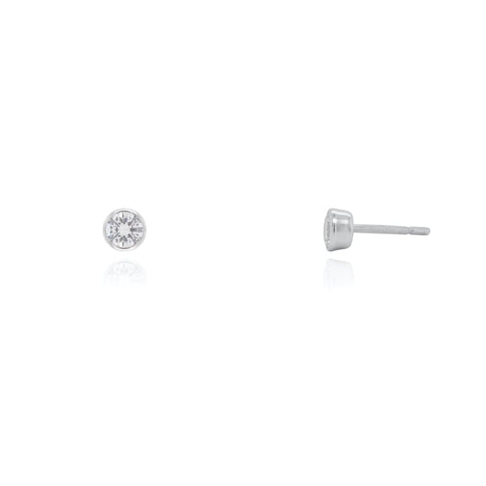 Sterling Silver 3mm Bezel Set CZ Stud Earrings – Dainty Everyday Jewellery by C’est la Vie Jewellery